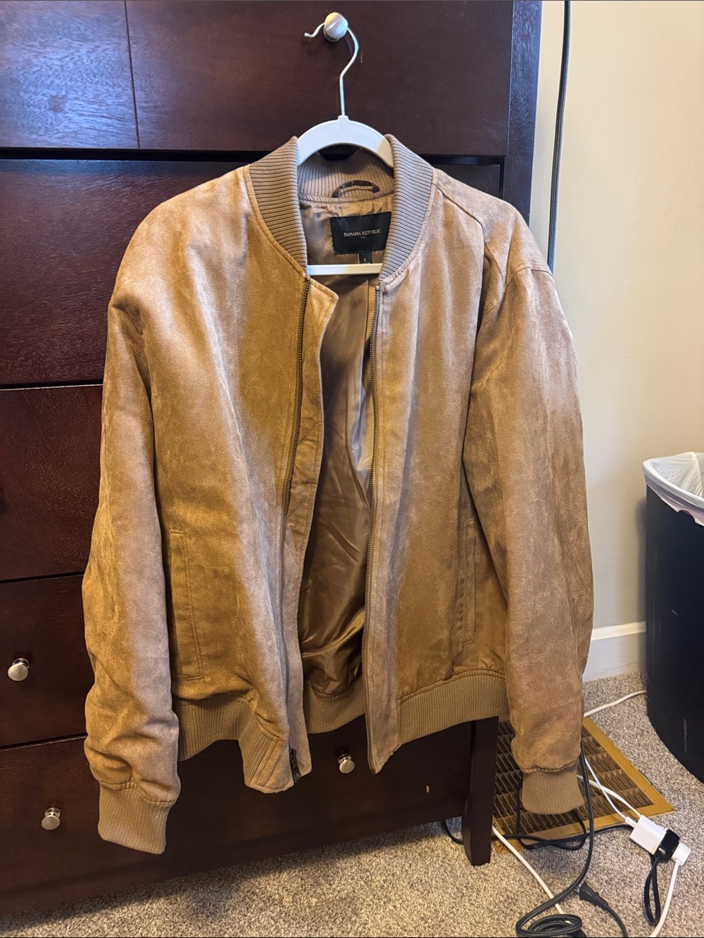 Banana Republic Vegan Suede Bomber Jacket